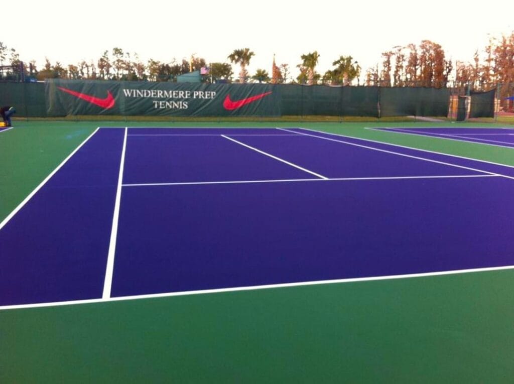 image of blue tennis courts