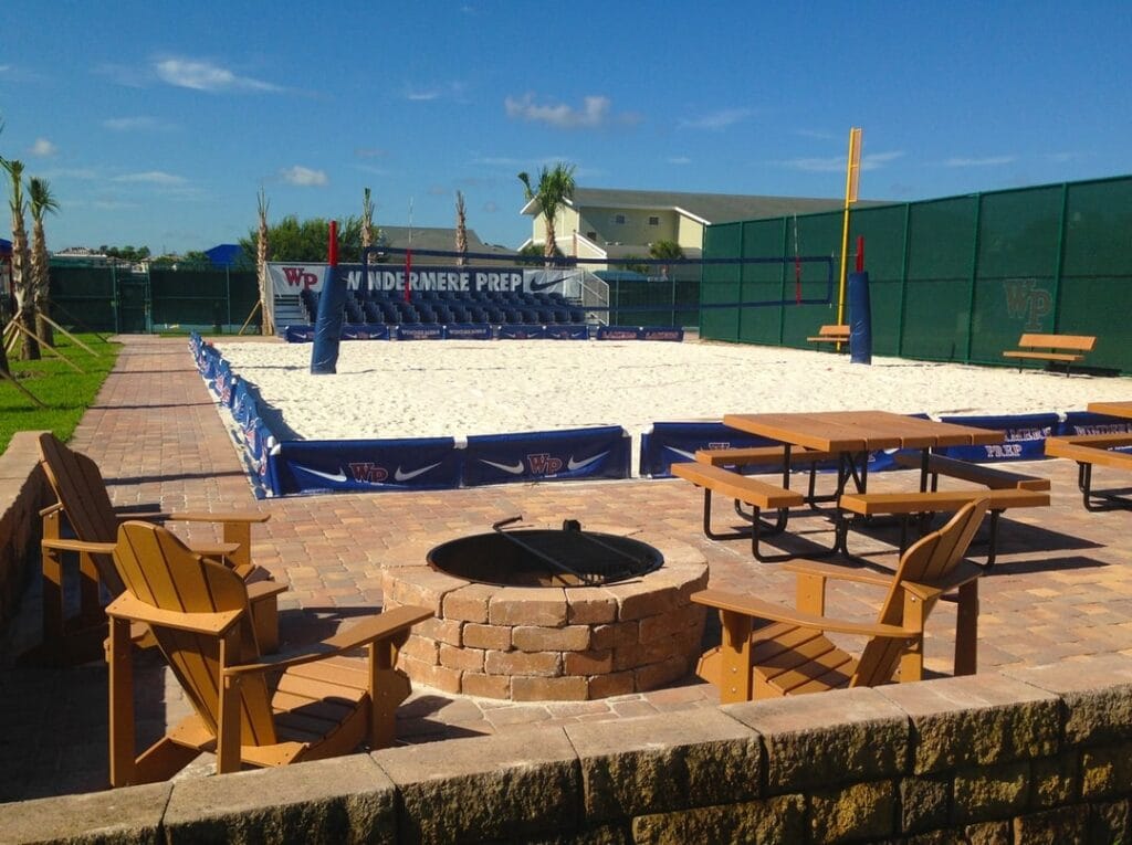 image of sand volleyball area with net