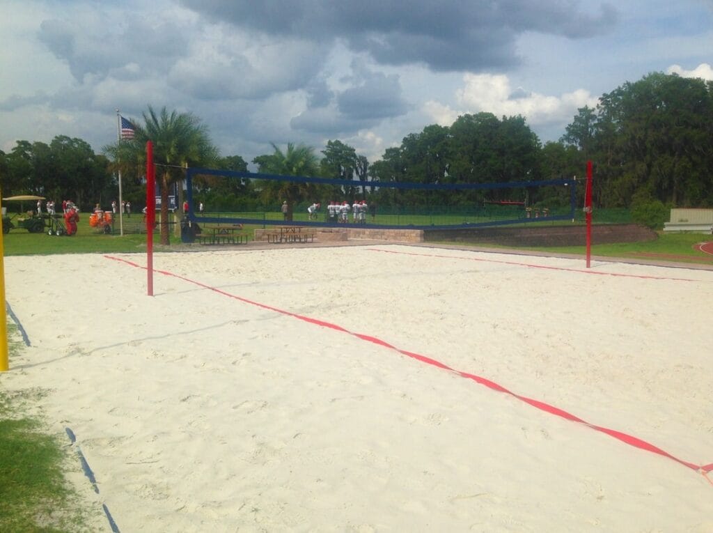 image of sand volleyball area with net