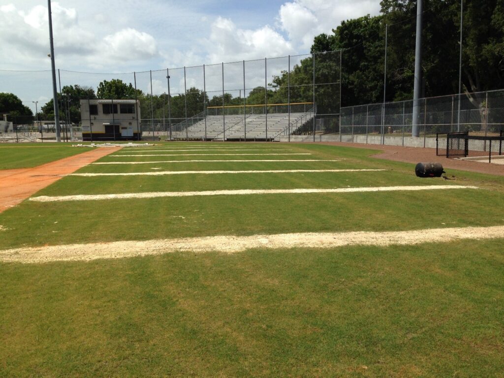 image of drainage lines on baseball field