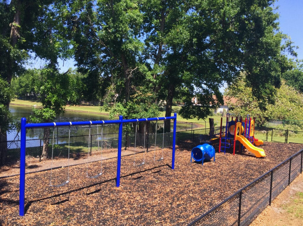 image of playground installation enclosed by gate