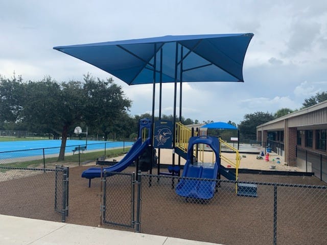 image of shade structure over playground