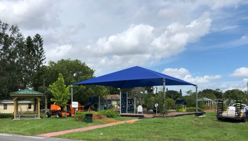 image of shade structure development over playground