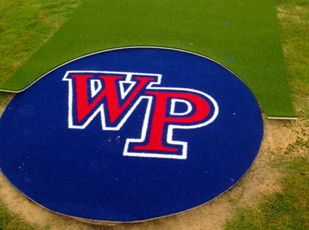 image of completed turf halo with logo for Windermere Preparatory School