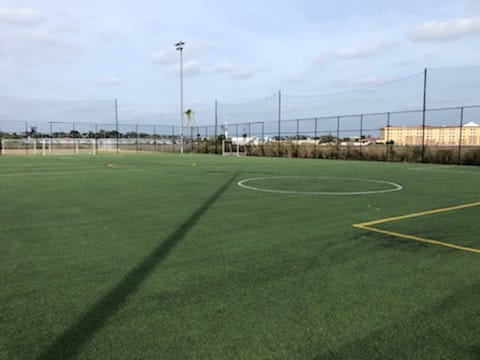 synthetic turf soccer field, image from sideline