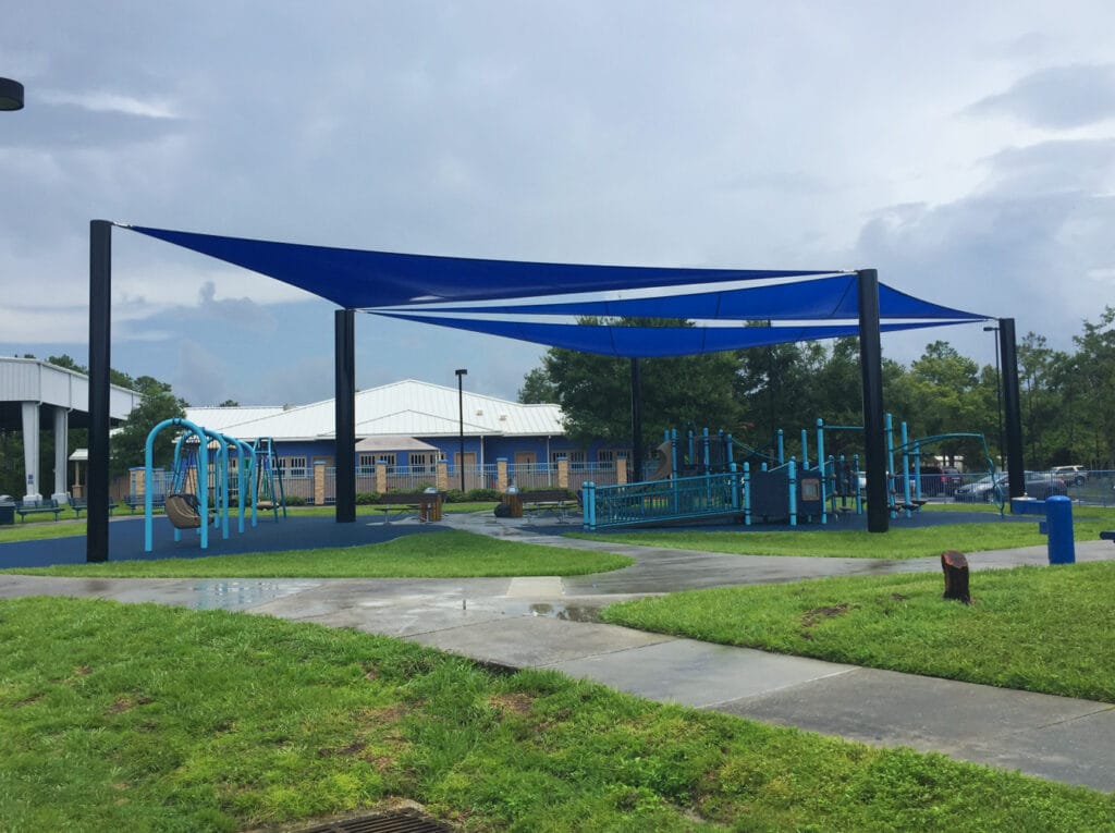 image of shade structure covering playground
