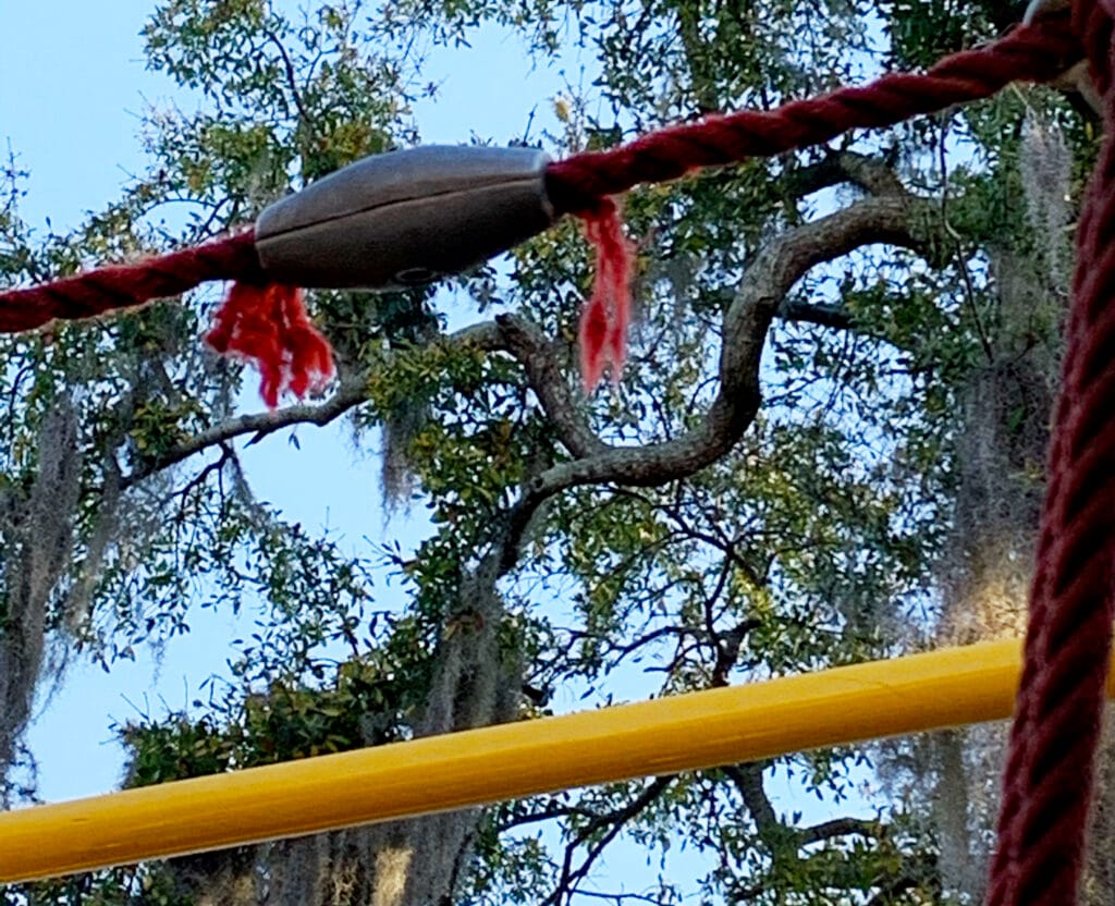 image of frayed rope on playground equipment